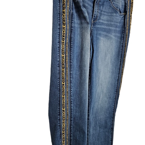 Democracy Women's "Flex"-ellent Ankle Jeans with Leopard Pinstripe Size 8 - Picture 5 of 12